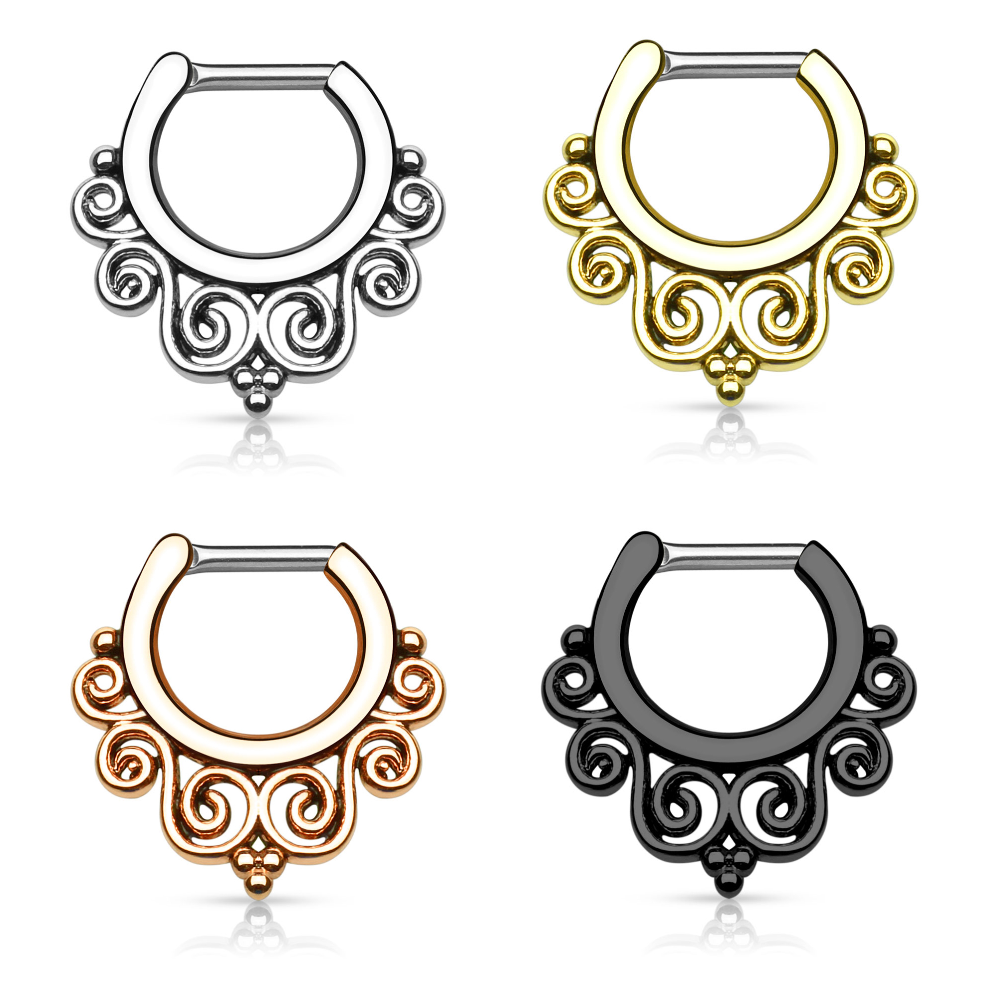 Septum piercing díszes szegéllyel