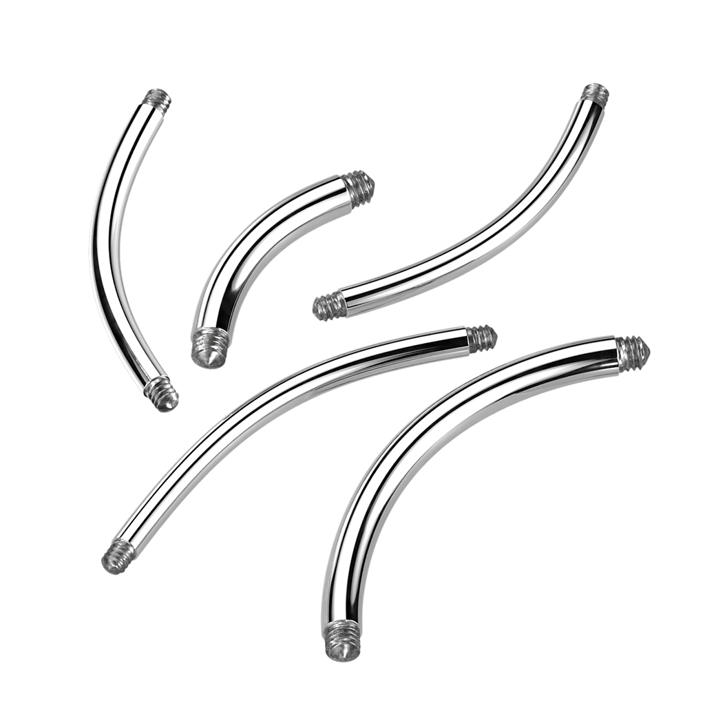 Kiegészítő hajlított piercing szár titánból