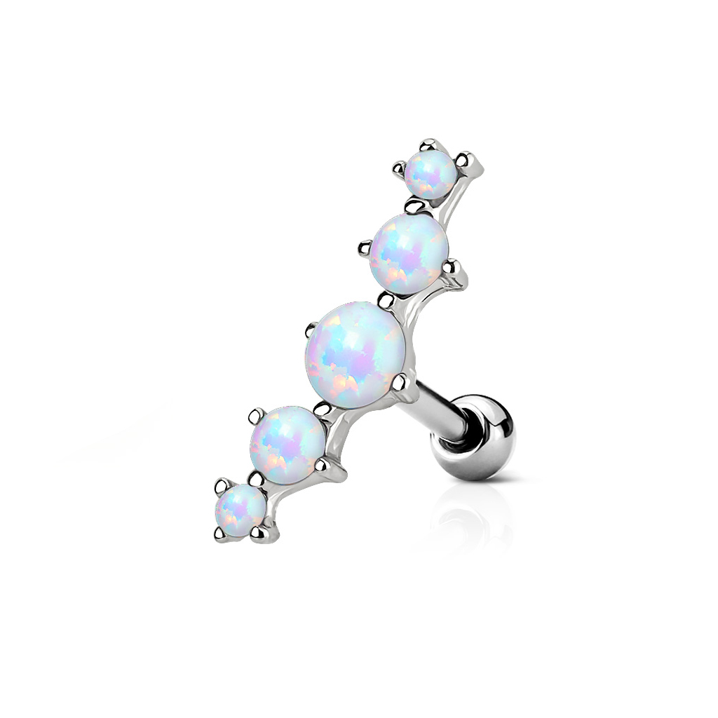 Helix piercing 5 darab opál kővel díszítve