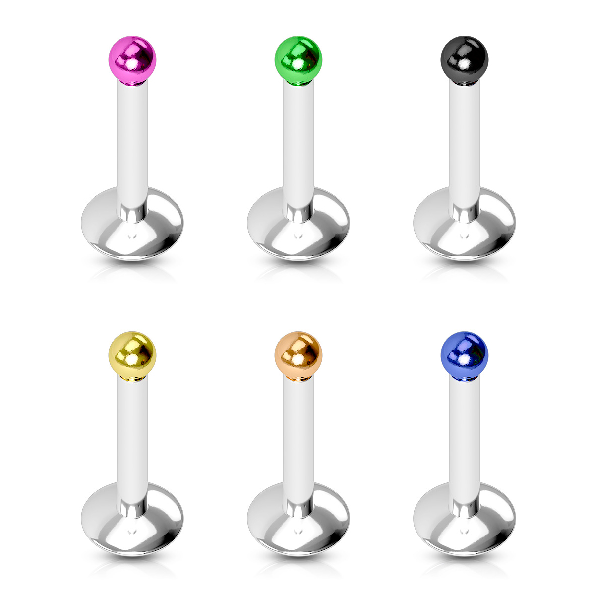 Labret pici, titánium bevonatos golyóval