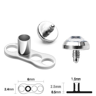 Dermal anchor csomag, dermal talppal és fejjel