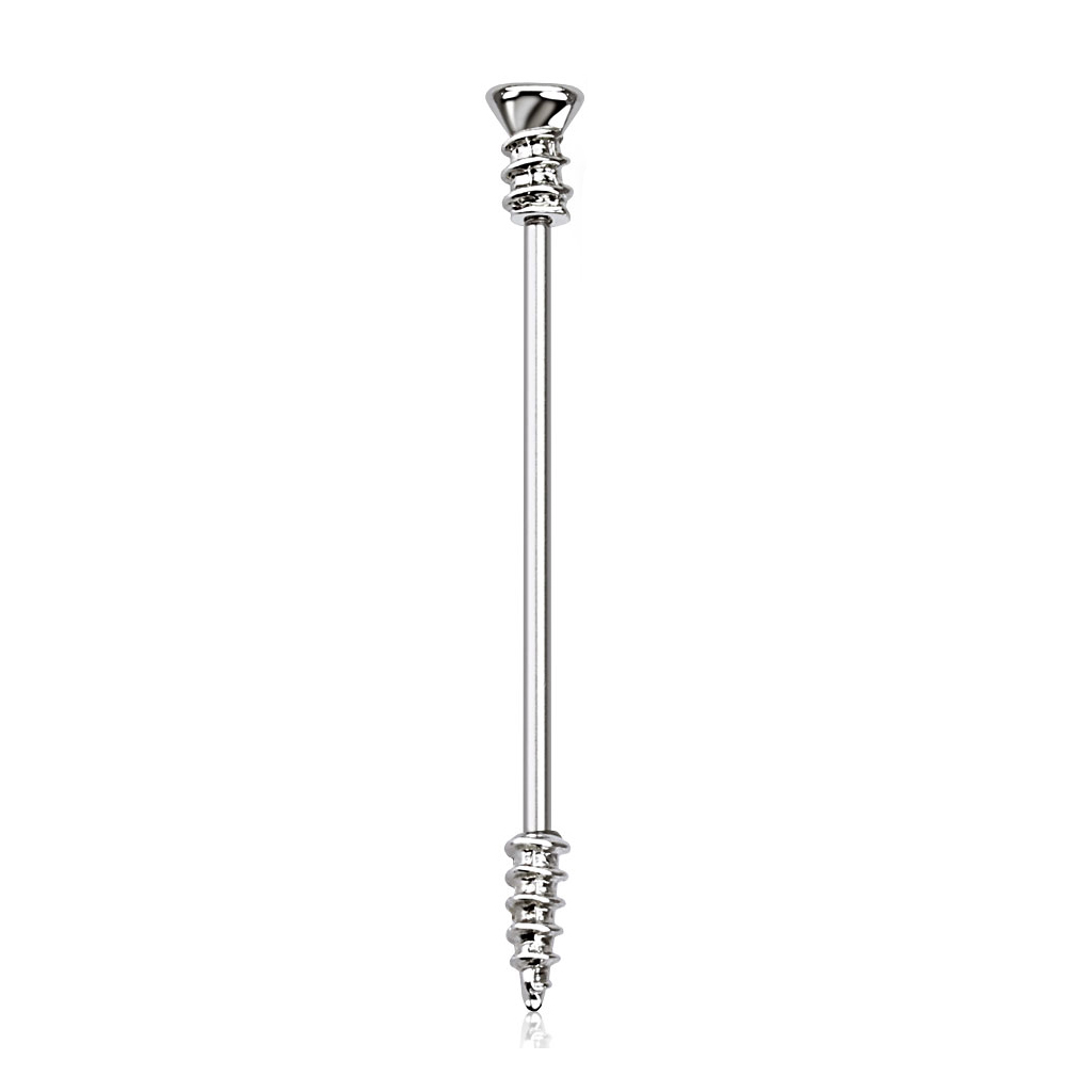 Industrial piercing, csavar dizájnnal