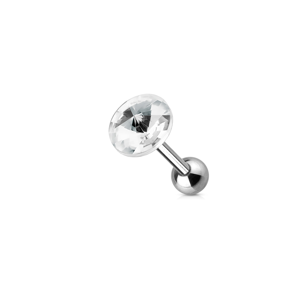 Tragus piercing nagy kővel